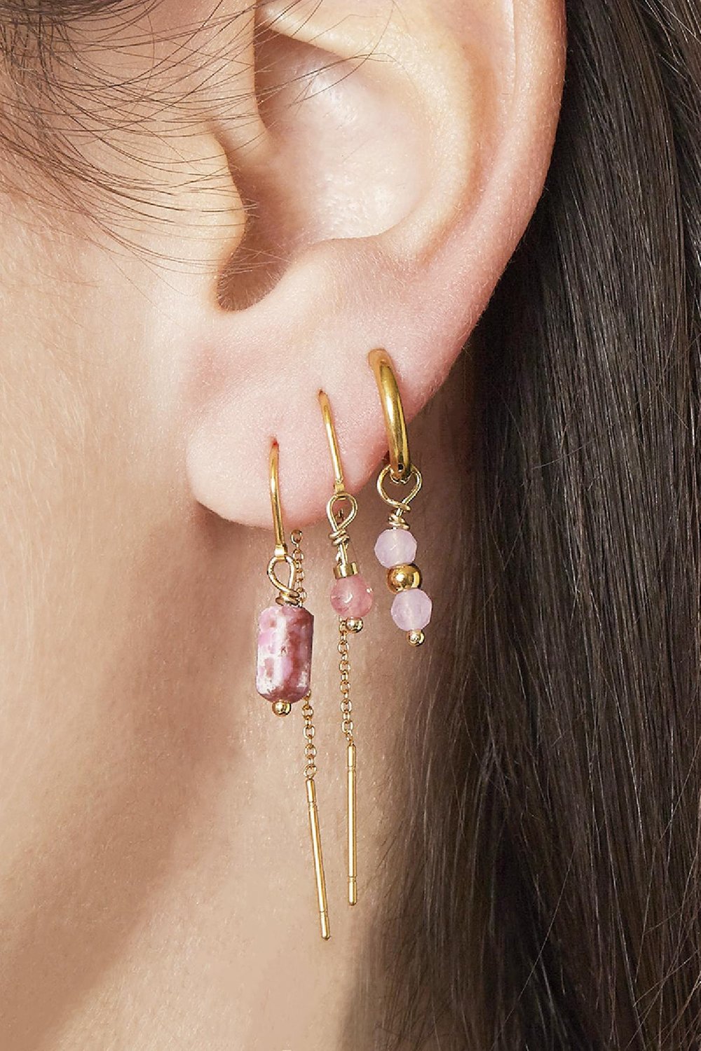 Pendientes Swallowtail Rojo Acero inoxidable h5Imagen2